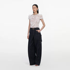 White Tulle Lace Top