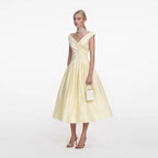 Yellow Cotton Midi Dress