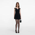 Black Boucle Mini Dress