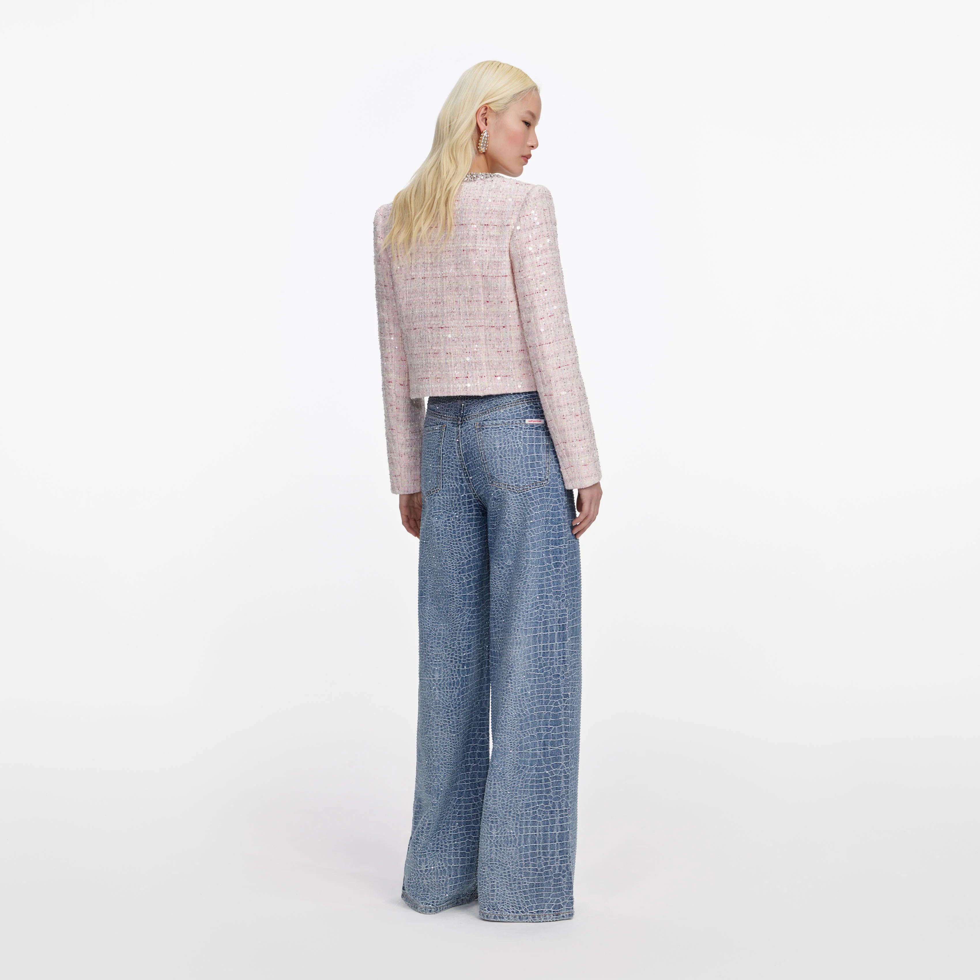 Pink Sequin Boucle Jacket