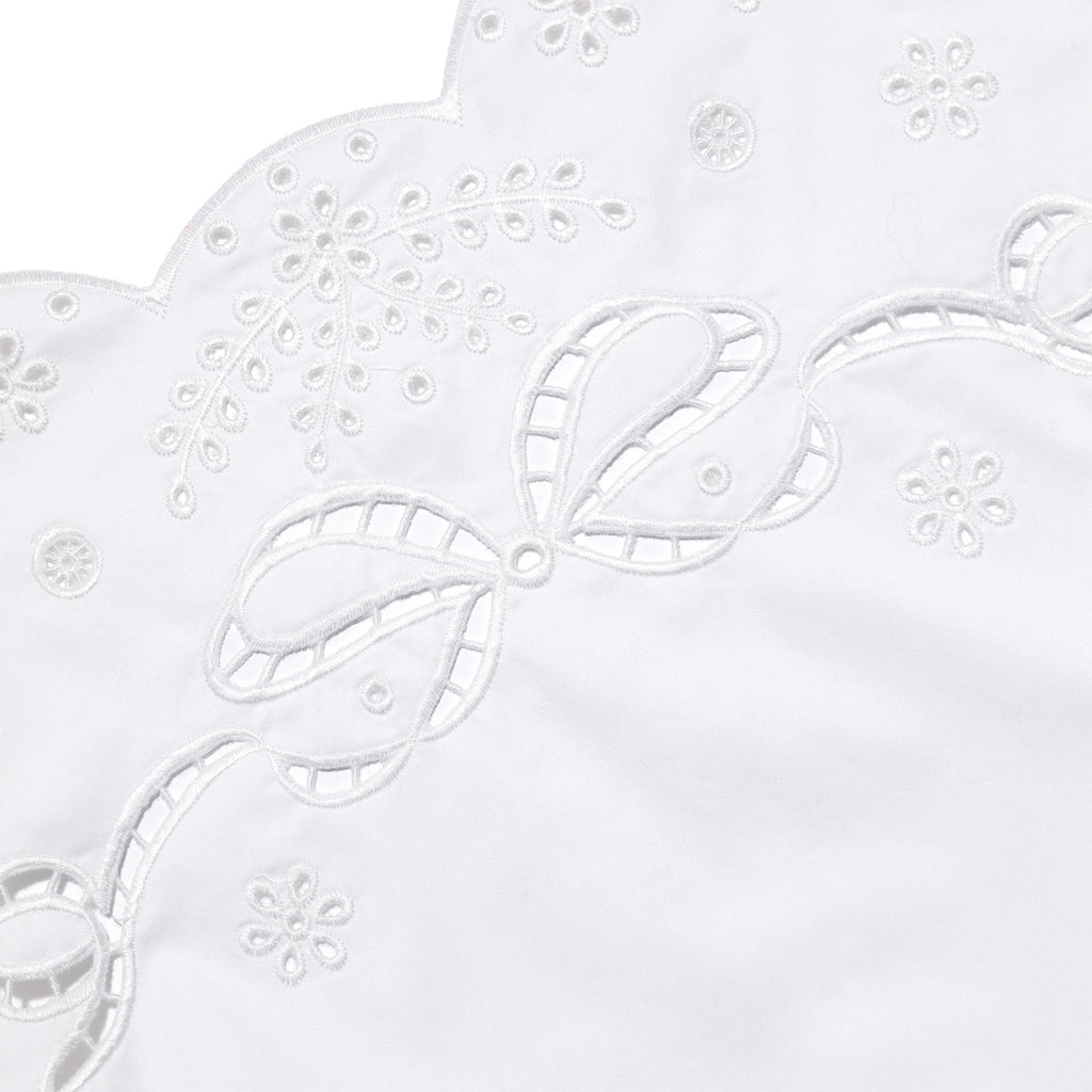 White Cotton Embroidered Mini Dress
