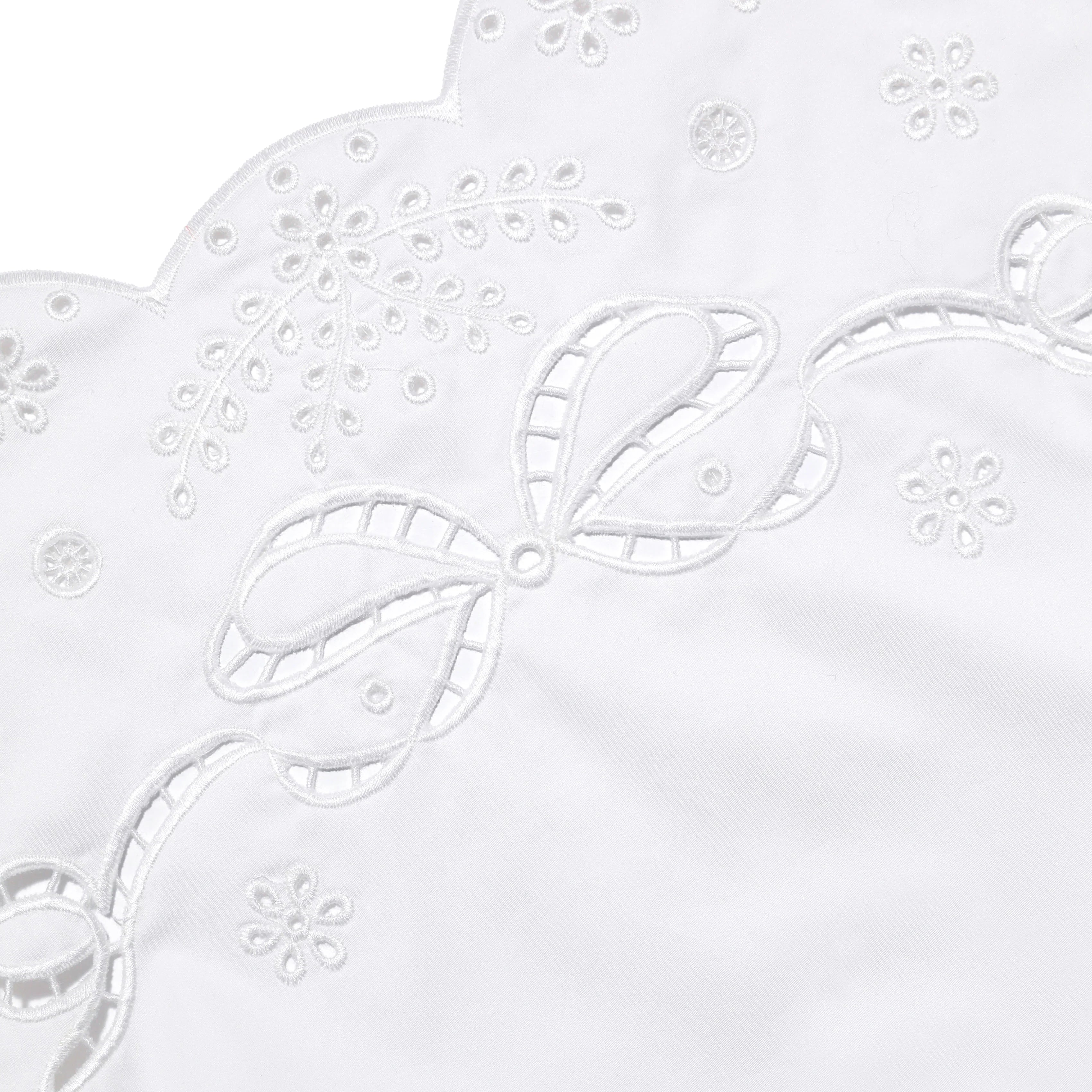 White Cotton Embroidered Mini Dress