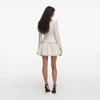 Cream Boucle Collared Mini Dress