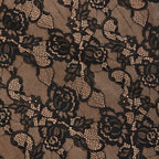 Black Floral Lace Midi Skirt