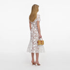 White Lace Collared Midi Dress