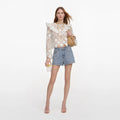White Crochet Broderie Lace Top