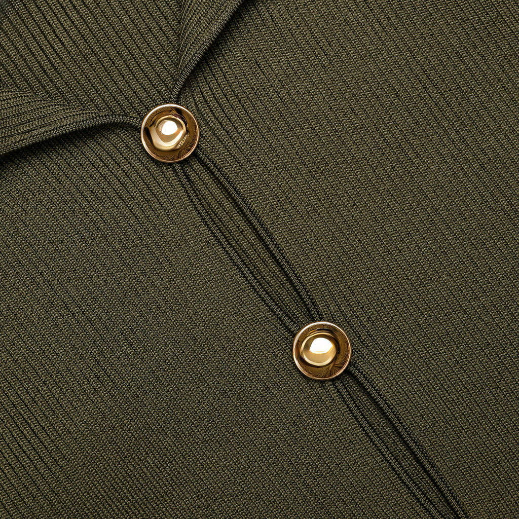 Khaki Button Down Knit Top