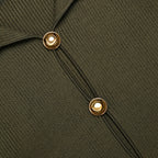 Khaki Button Down Knit Top