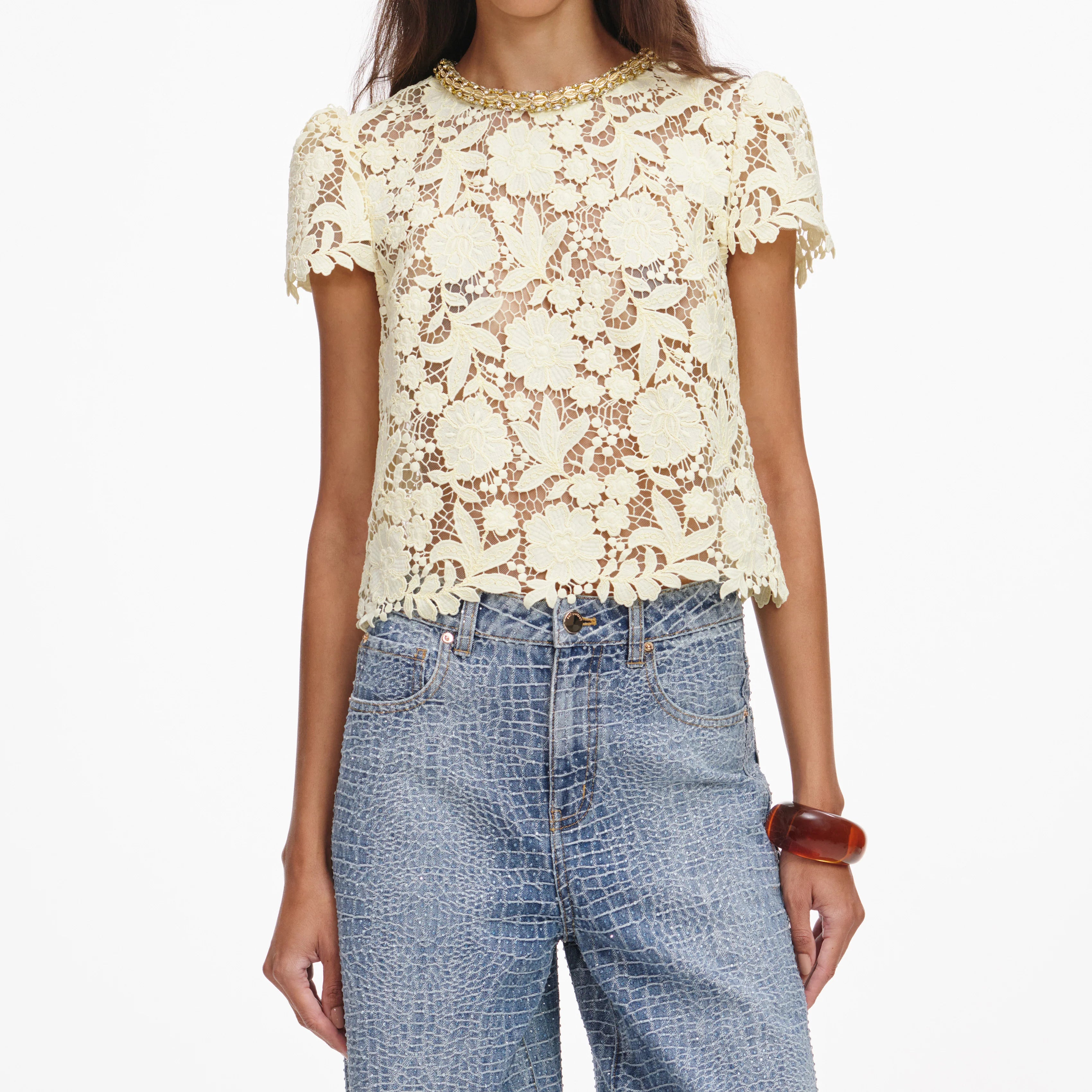Yellow Lace Top