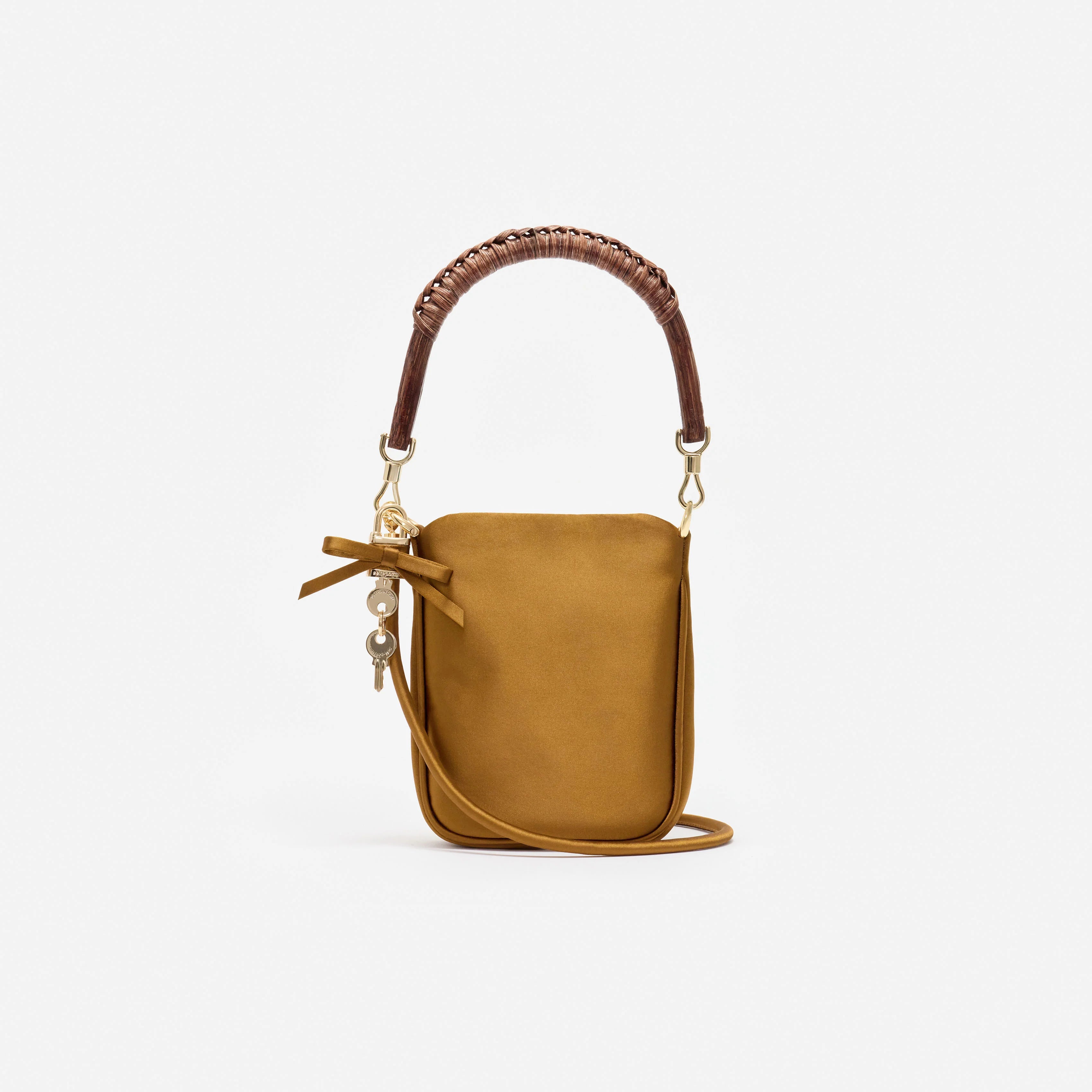 Gold Satin Mini Tote Bag