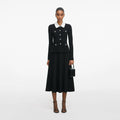 Black Tailored Knit Midi Dress