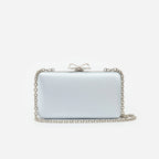 Blue Satin Clutch Bag