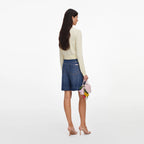 Yellow Flower Embroidered Knit Cardigan