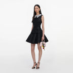 Black Sequin Boucle Mini Dress