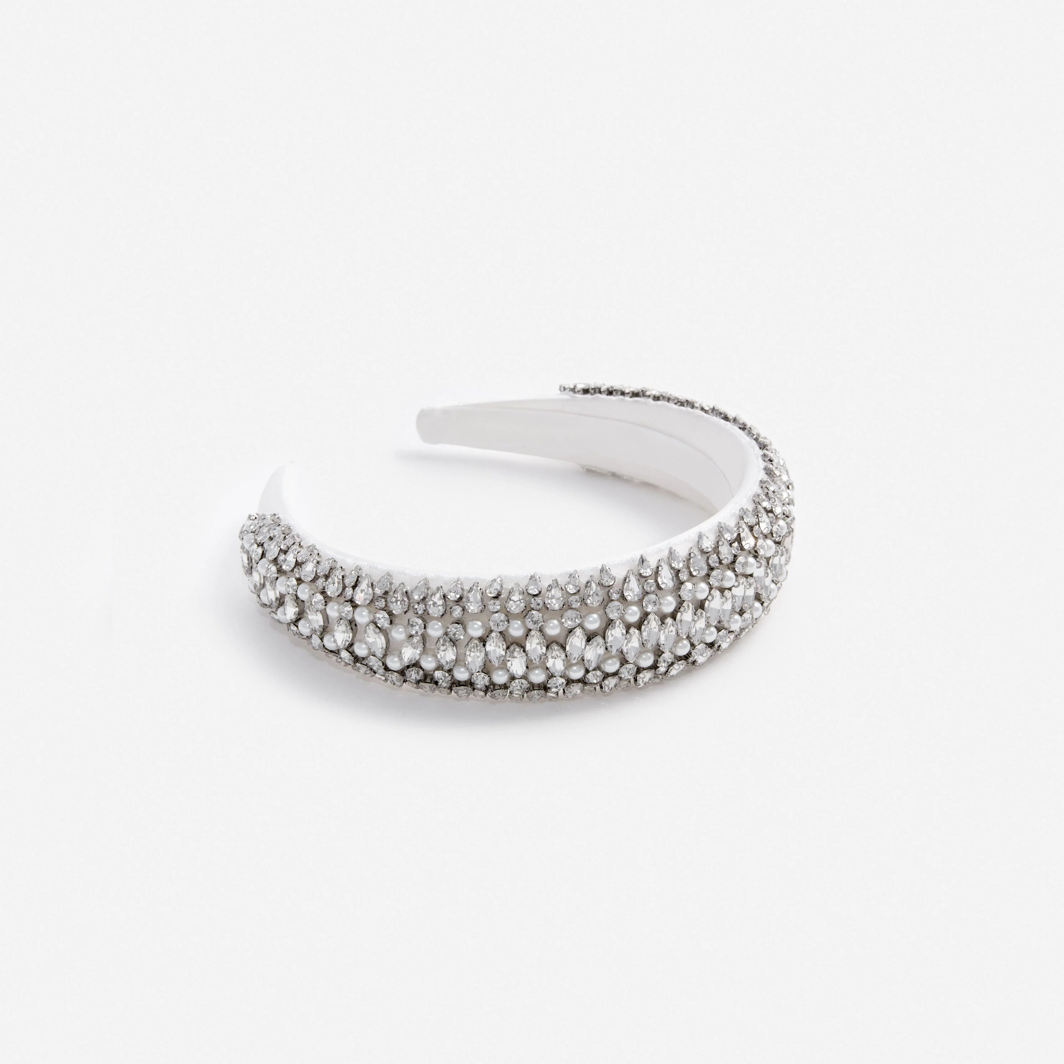 Pearl Crystal Satin Headband