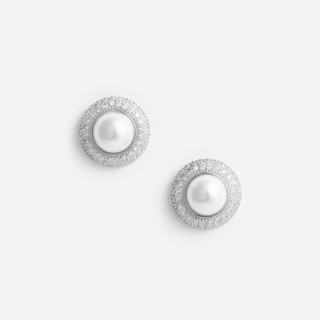 Small Crystal Pearl Earrings