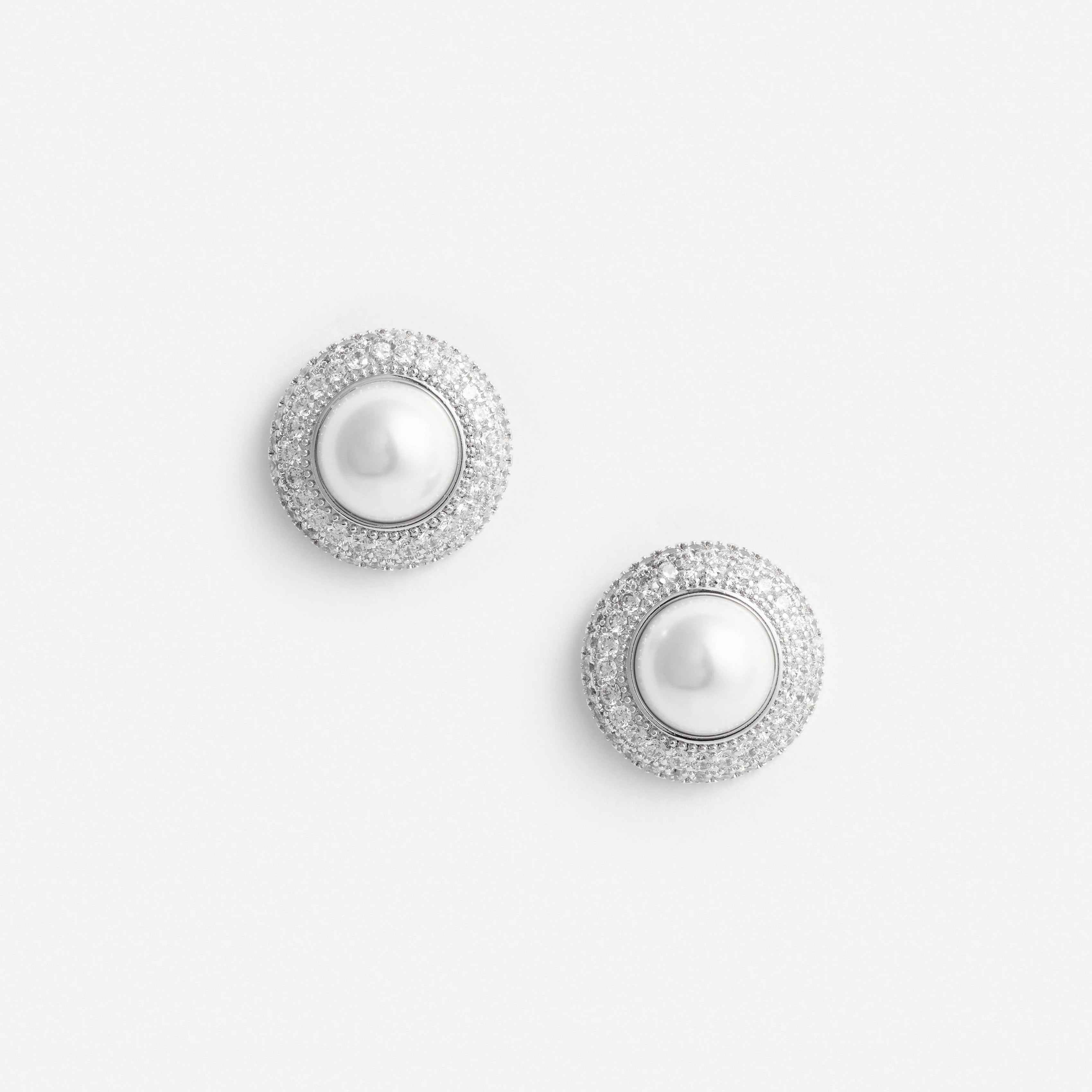 Small Crystal Pearl Earrings