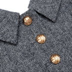 Grey Herringbone Mini Dress