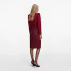 Burgundy Lace Crystal Top