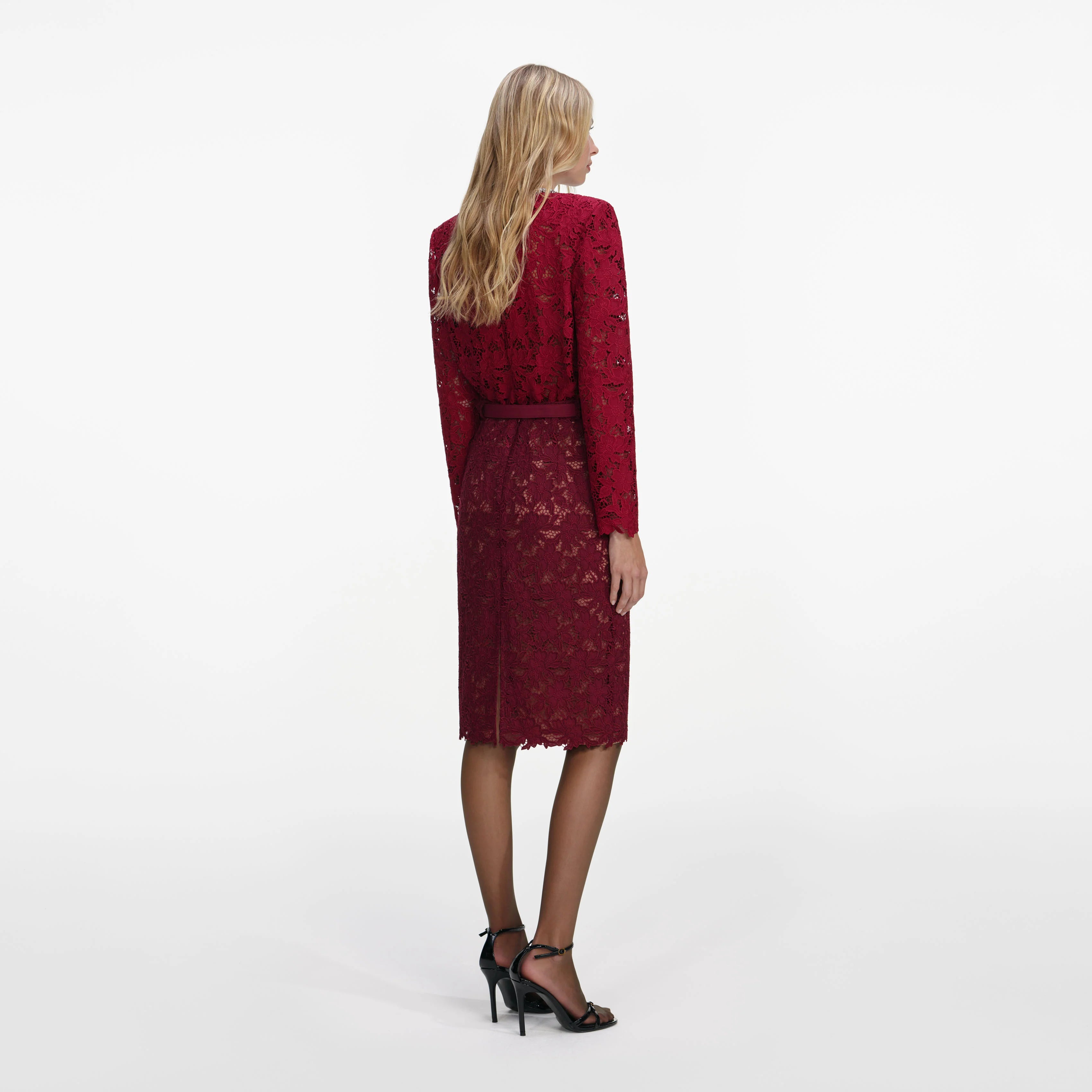 Burgundy Lace Crystal Top