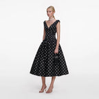 Black Cotton Midi Dress