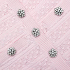 Pink Pointelle Diamante Knit Mini Dress