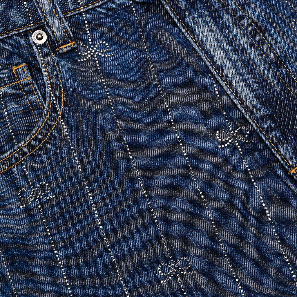 Rhinestone Stripe Denim Jeans