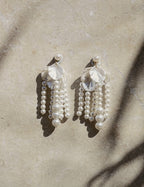 Pearl Petal Dangle Earrings