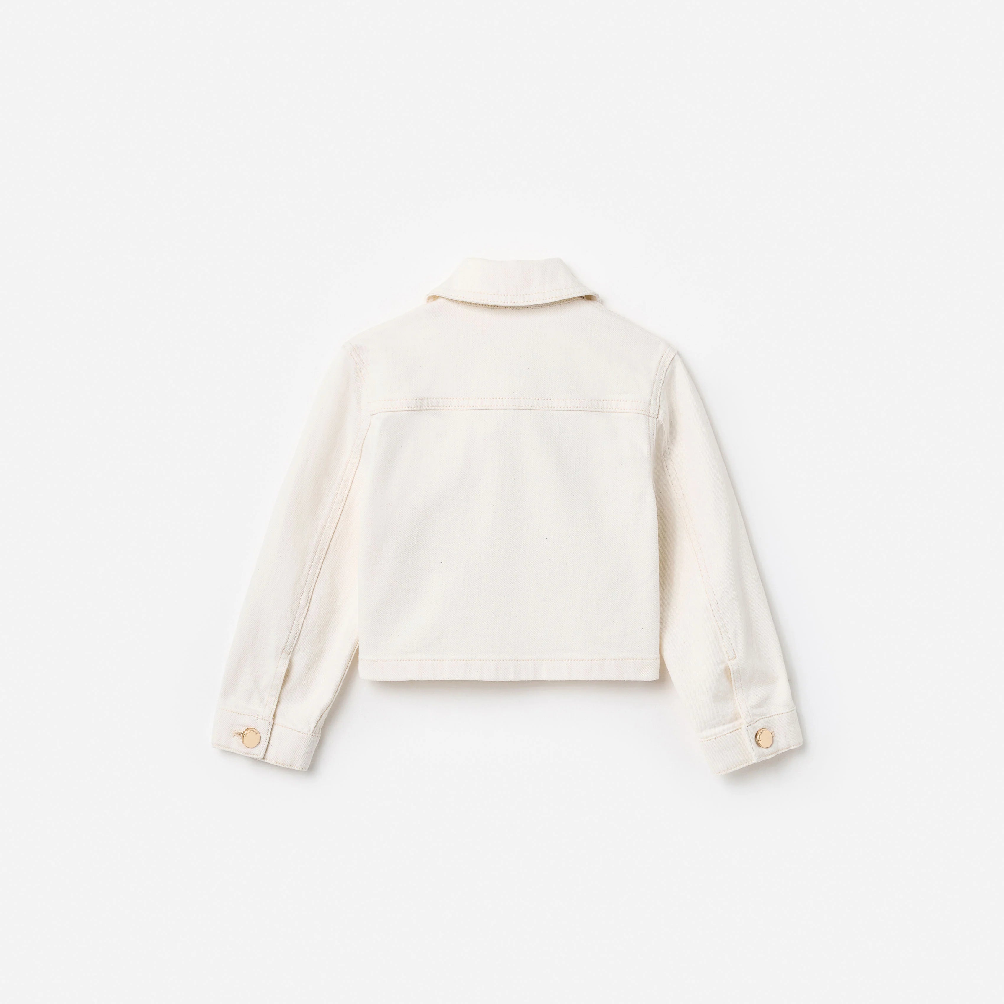Cream Denim Cherry Motif Jacket