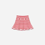 Cream And Red Stripe Knitted Skirt