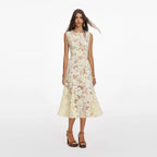 Yellow Crochet Lace Midi Dress