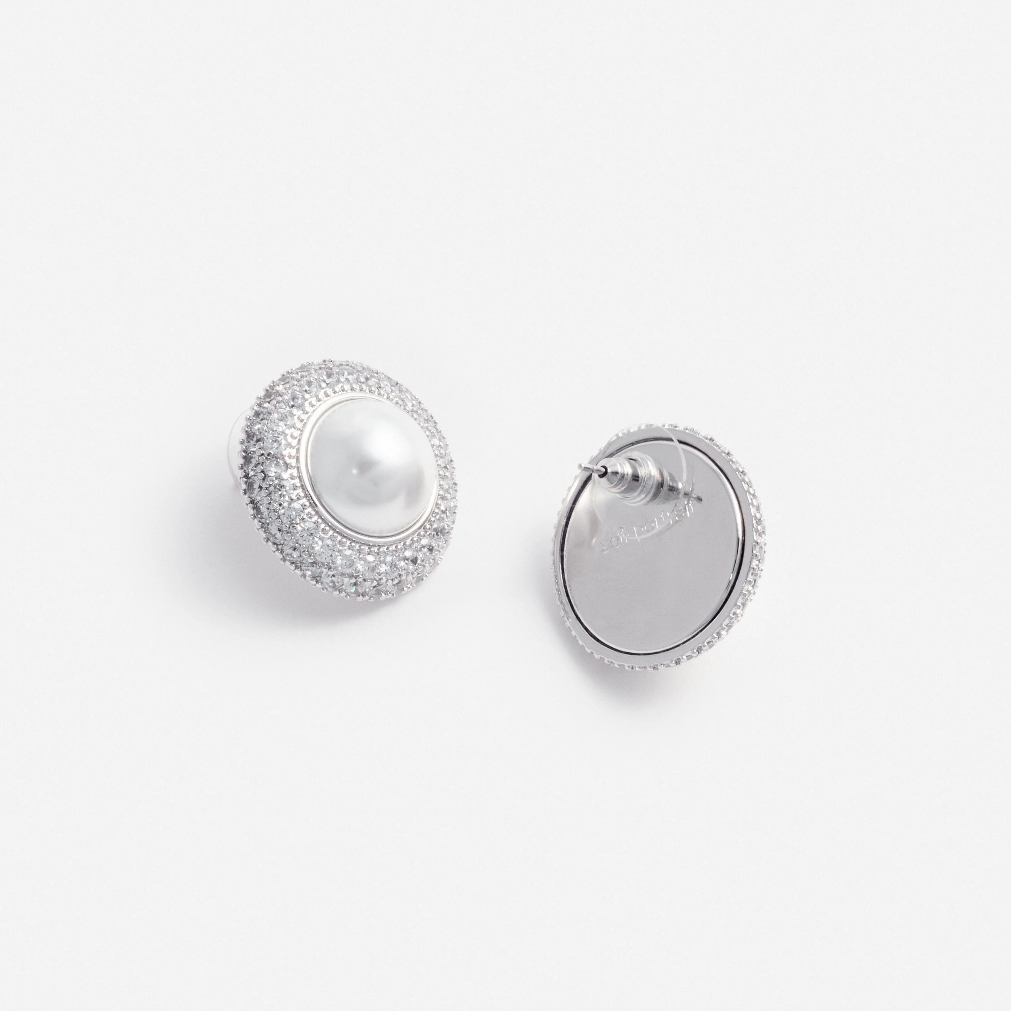 Small Crystal Pearl Earrings