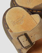 Josef Nubuck Leather Buckle Slide Sandals