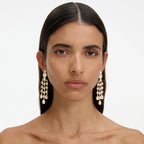 Gold Crystal Tiered Droplet Earrings