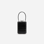 Black Croc Leather Micro Bag