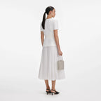 White Crepe Chiffon Midi Dress