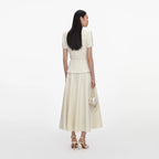 Yellow Crepe Tailored Midi Dress
