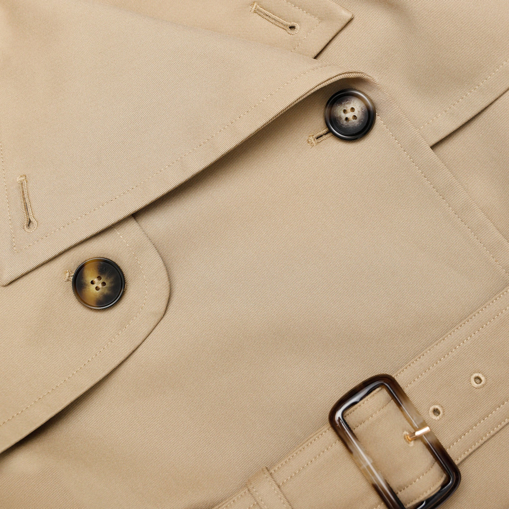 Beige Cropped Trench Jacket
