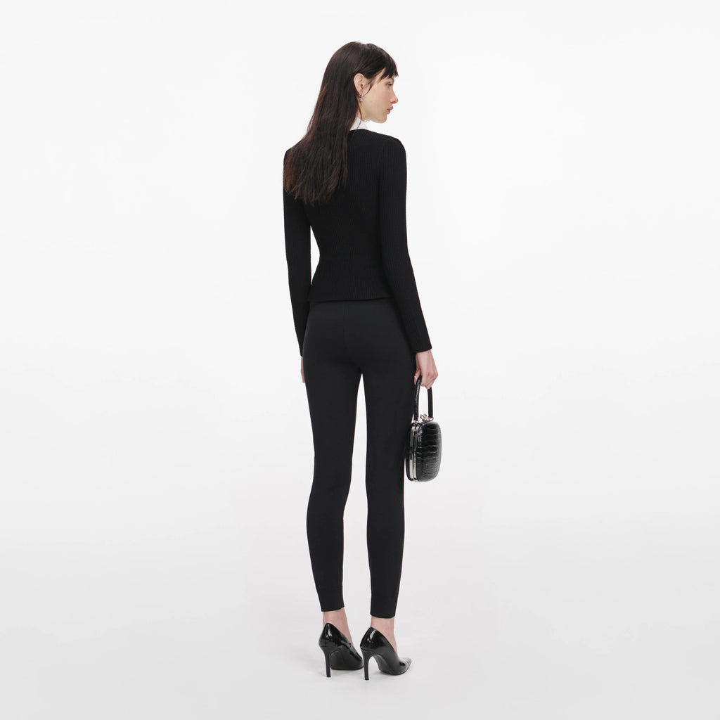 Black Tailored Knit Top