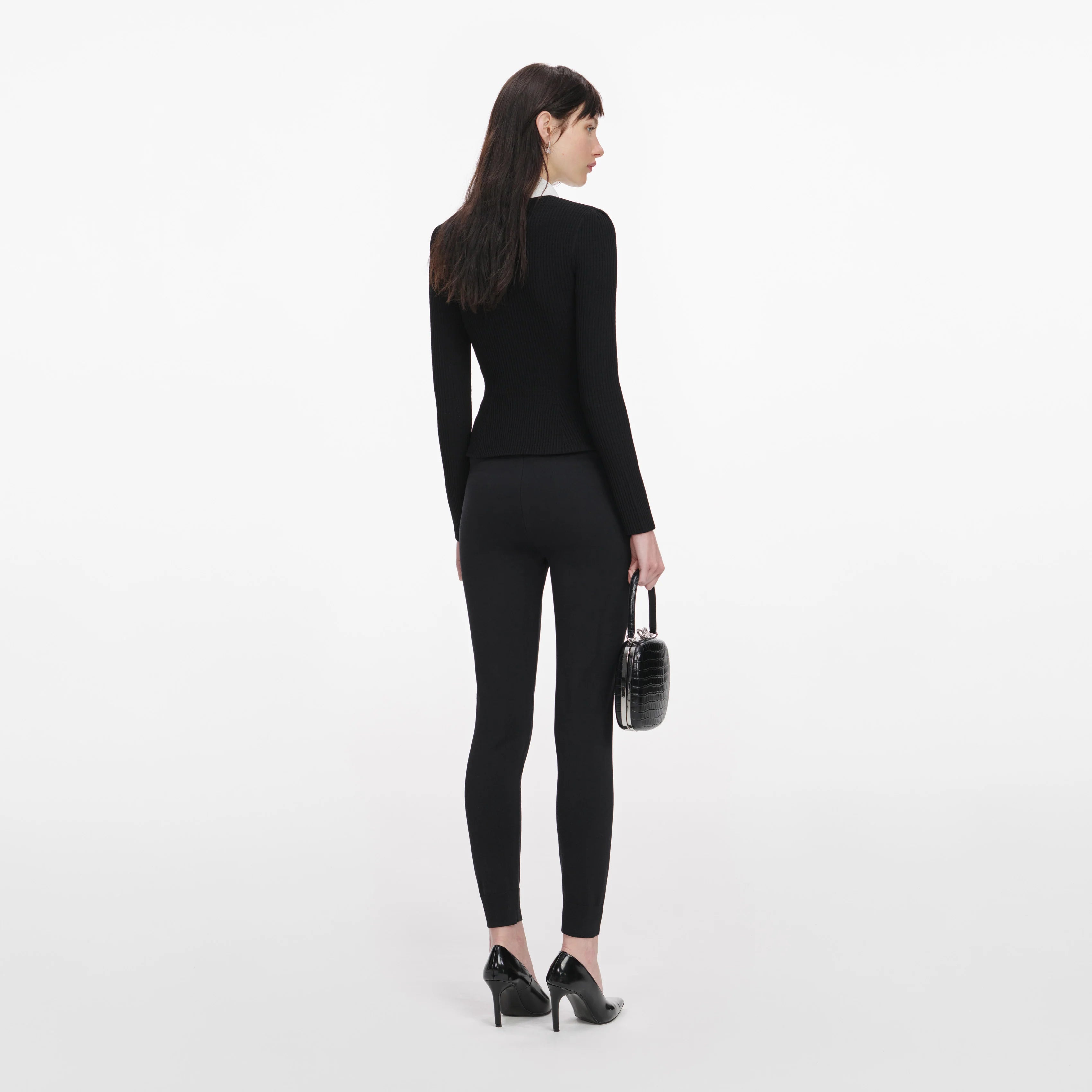 Black Tailored Knit Top