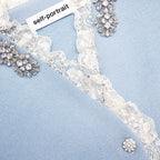 Blue Crystal Trim Cardigan