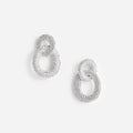 Silver Crystal Link Earrings