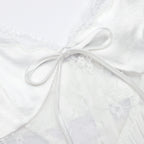 White Georgette Satin Maxi Dress