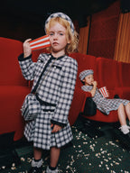 Navy Check Boucle Skirt