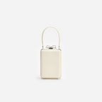 Cream Croc Leather Micro Bag