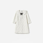 White Pointelle Knit Dress