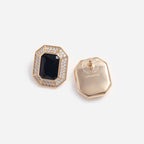Black Crystal Encrusted Earrings