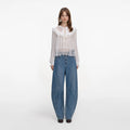 White Georgette Lace Blouse