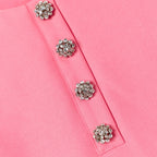 Pink Taffeta Crystal Embellished Dress