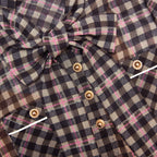 Brown Check Chiffon Mini Dress